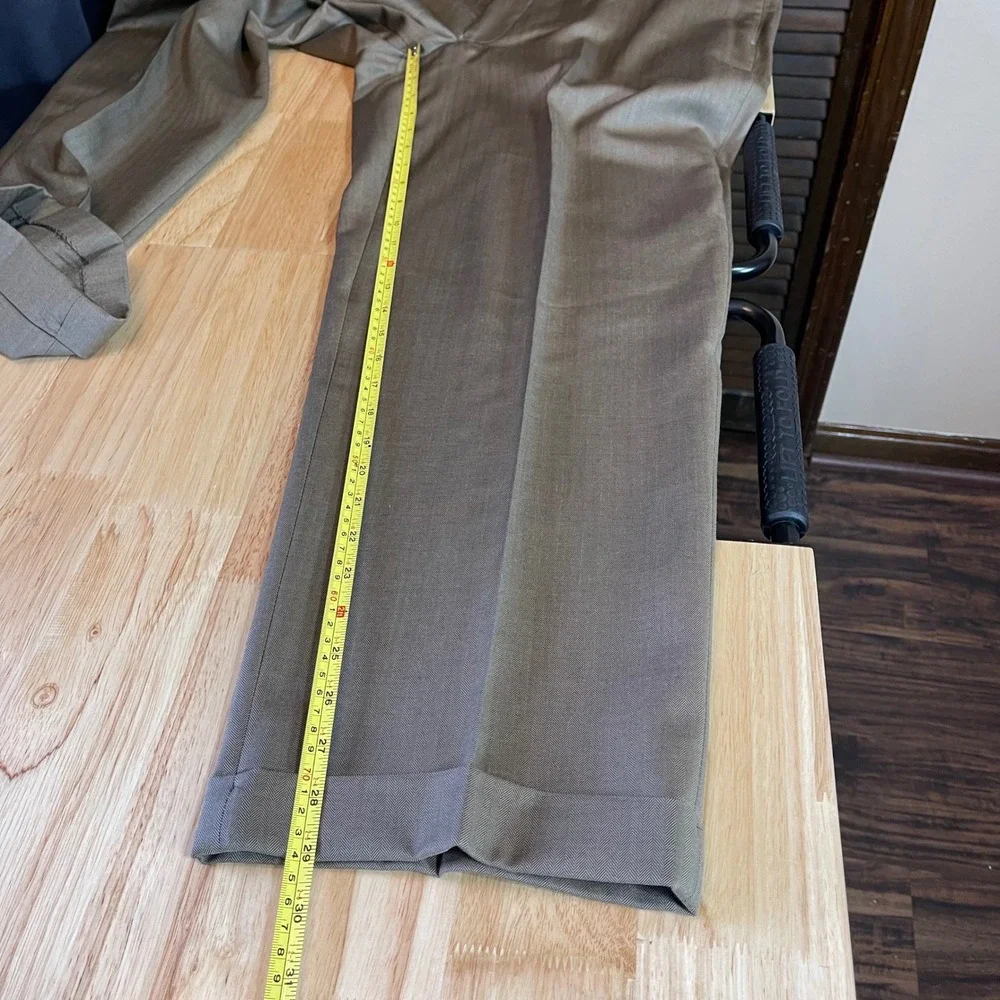 Jos. A. Bank‎ Executive Collection Brown Herringbone Wool Dress Pants 38W 29L